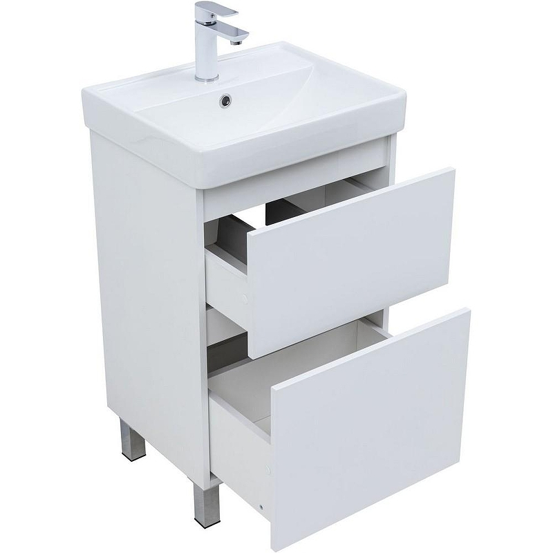 Тумба под раковину Aquanet Вега 50 344120 Белый глянец, купить, цена, заказать, магазин, доставка, скидка, промокод, купить, цена, заказать, магазин, доставка, скидка, промокод