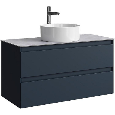 Тумба под раковину Aqwella Geometria 100 GE01102GRM подвесная Серая матовая