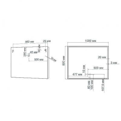 Зеркало Art&Max Monza AM-Mon-1000-800-DS-F с подсветкой с сенсорным выключателем
