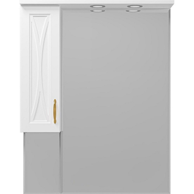 Зеркало Misty Амбра 80 L П-Амб0280-0322ЯЛ с подсветкой Белое матовое