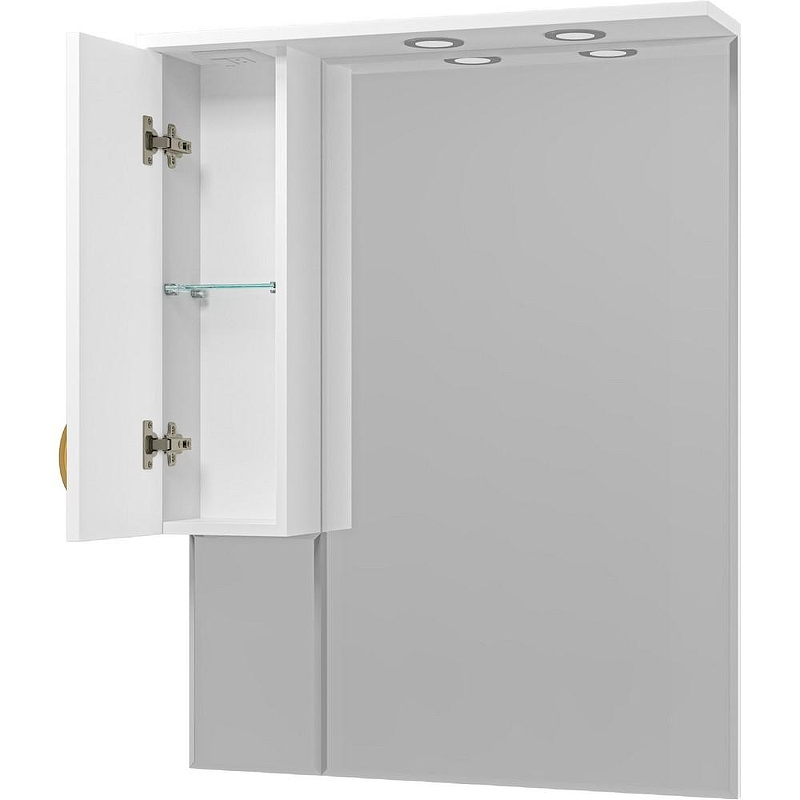 Зеркало Misty Амбра 80 L П-Амб0280-0322ЯЛ с подсветкой Белое матовое, купить, цена, заказать, магазин, доставка, скидка, промокод, купить, цена, заказать, магазин, доставка, скидка, промокод