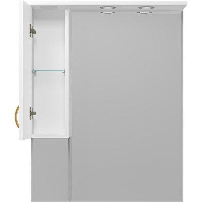 Зеркало Misty Амбра 80 L П-Амб0280-0322ЯЛ с подсветкой Белое матовое