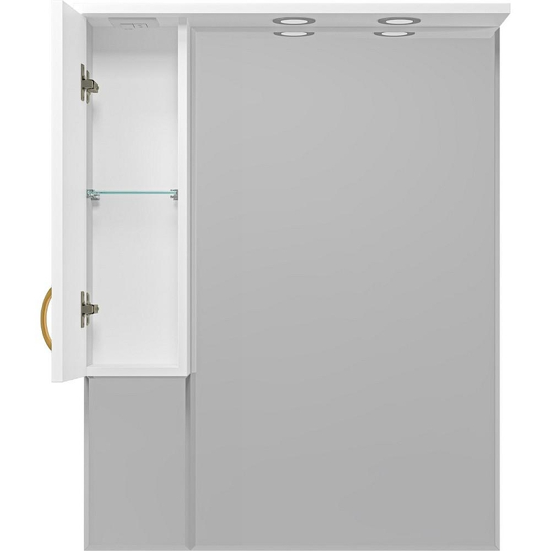 Зеркало Misty Амбра 80 L П-Амб0280-0322ЯЛ с подсветкой Белое матовое, купить, цена, заказать, магазин, доставка, скидка, промокод, купить, цена, заказать, магазин, доставка, скидка, промокод