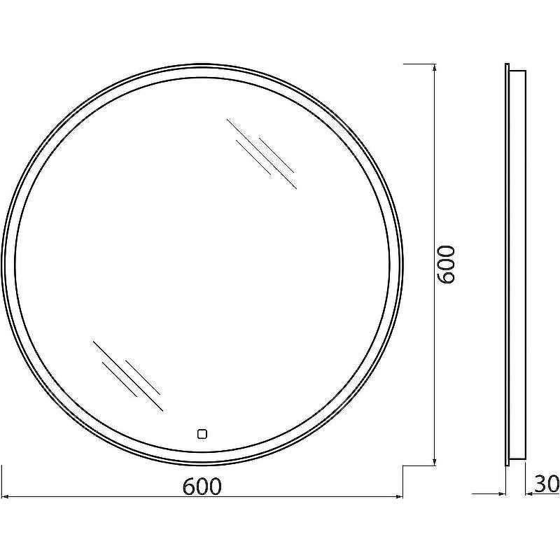 Зеркало BelBagno SPC-RNG-600-LED-TCH с подсветкой с сенсорным выключателем, купить, цена, заказать, магазин, доставка, скидка, промокод, купить, цена, заказать, магазин, доставка, скидка, промокод