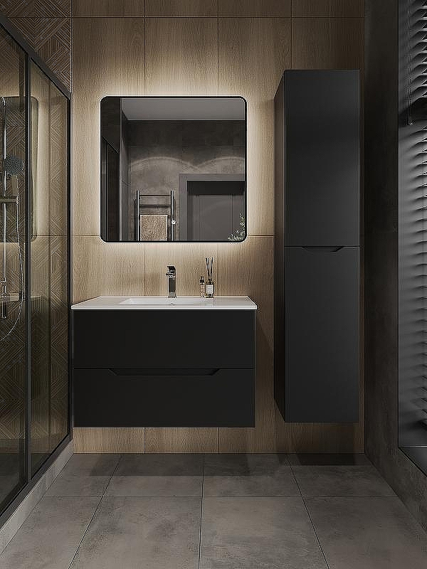 Тумба с раковиной Orange Li-80Tub+Ra подвесная Черная матовая, купить, цена, заказать, магазин, доставка, скидка, промокод, купить, цена, заказать, магазин, доставка, скидка, промокод