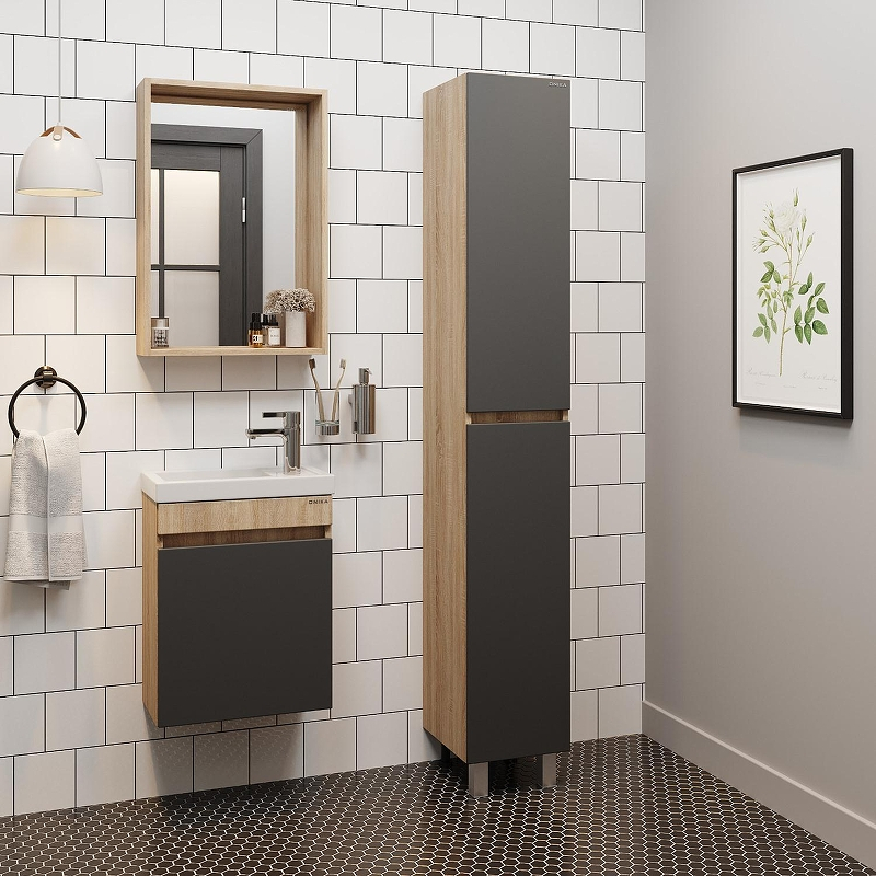 Шкаф пенал Onika Милтон 30 403078 цвет Дуб сонома, купить, цена, заказать, магазин, доставка, скидка, промокод, купить, цена, заказать, магазин, доставка, скидка, промокод