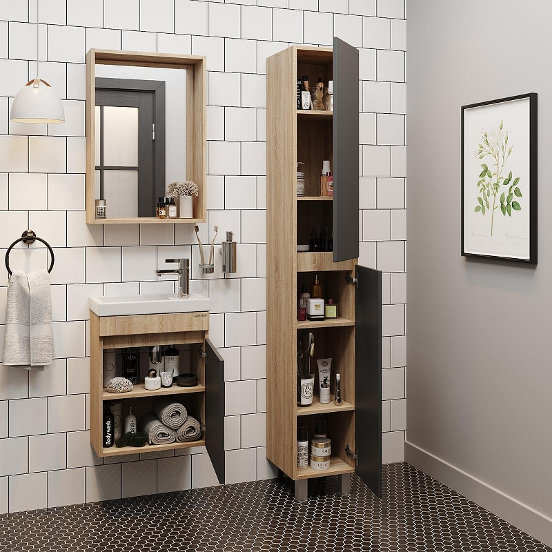 Шкаф пенал Onika Милтон 30 403078 цвет Дуб сонома, купить, цена, заказать, магазин, доставка, скидка, промокод, купить, цена, заказать, магазин, доставка, скидка, промокод