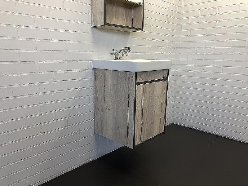 Тумба с раковиной Comforty Вена 45 00-00006653 подвесная Дуб дымчатый, купить, цена, заказать, магазин, доставка, скидка, промокод, купить, цена, заказать, магазин, доставка, скидка, промокод