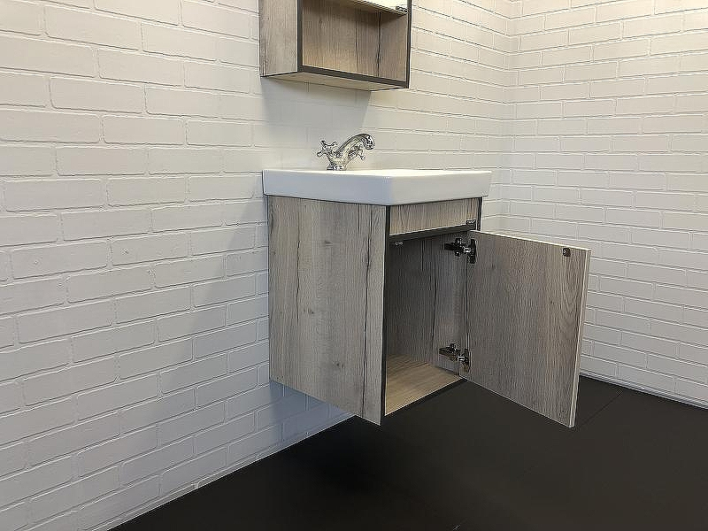 Тумба с раковиной Comforty Вена 45 00-00006653 подвесная Дуб дымчатый, купить, цена, заказать, магазин, доставка, скидка, промокод, купить, цена, заказать, магазин, доставка, скидка, промокод