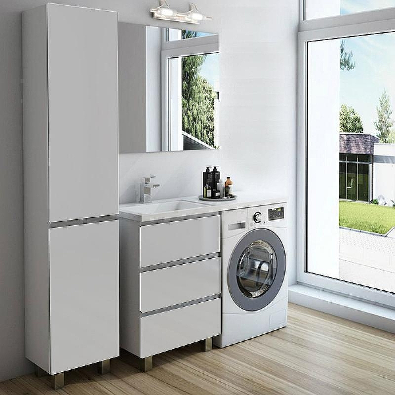 Тумба с раковиной Эстет Dallas Luxe 105 L ФР-00009668 Белая, купить, цена, заказать, магазин, доставка, скидка, промокод, купить, цена, заказать, магазин, доставка, скидка, промокод