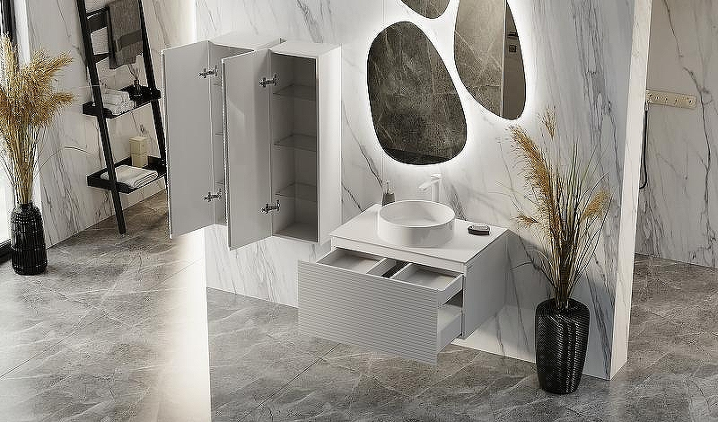 Тумба под раковину Jorno Stone 80 Stn.01.80/P/W/JR подвесная Белая, купить, цена, заказать, магазин, доставка, скидка, промокод, купить, цена, заказать, магазин, доставка, скидка, промокод