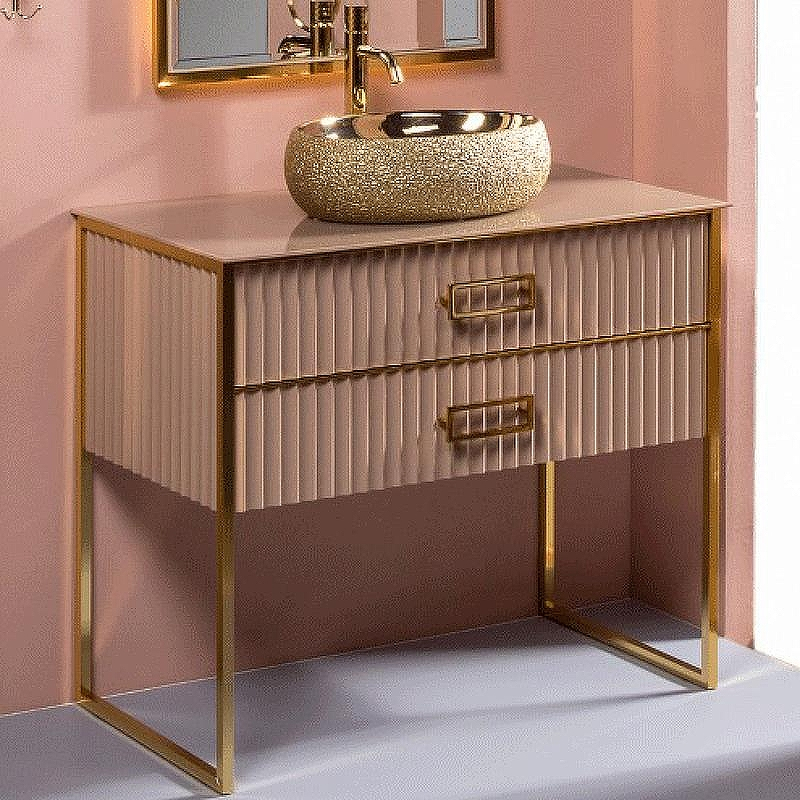 Тумба под раковину Boheme Armadi Art Monaco 100 867-100-CPG Капучино глянец Золото, купить, цена, заказать, магазин, доставка, скидка, промокод, купить, цена, заказать, магазин, доставка, скидка, промокод