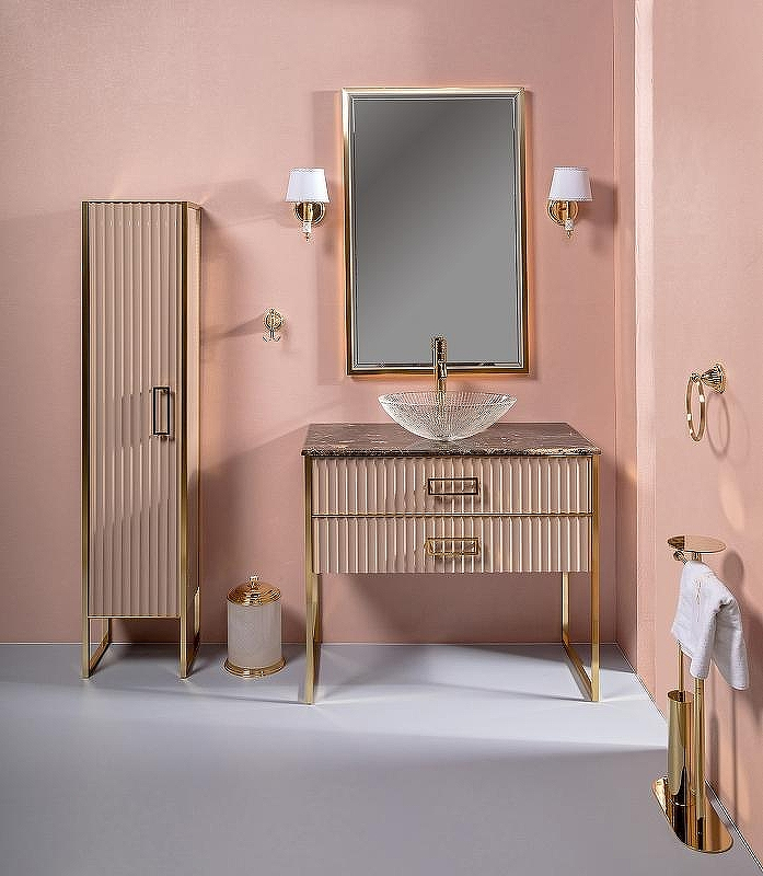 Тумба под раковину Boheme Armadi Art Monaco 100 867-100-CPG Капучино глянец Золото, купить, цена, заказать, магазин, доставка, скидка, промокод, купить, цена, заказать, магазин, доставка, скидка, промокод