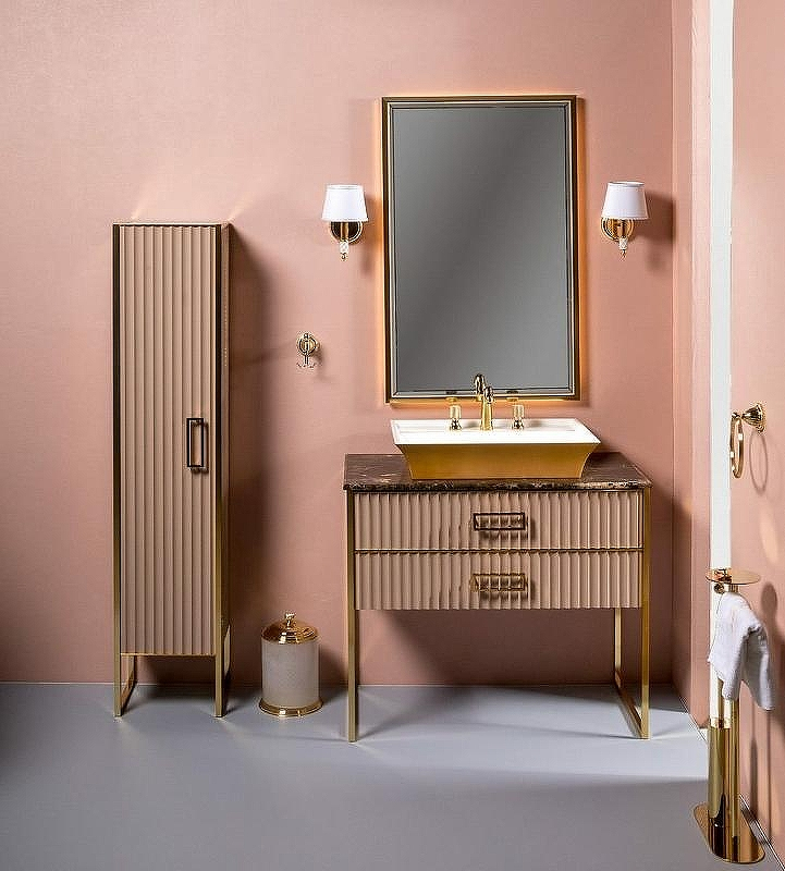 Тумба под раковину Boheme Armadi Art Monaco 100 867-100-CPG Капучино глянец Золото, купить, цена, заказать, магазин, доставка, скидка, промокод, купить, цена, заказать, магазин, доставка, скидка, промокод