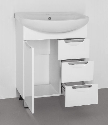 Тумба под раковину Style Line Жасмин 65 Белый глянец