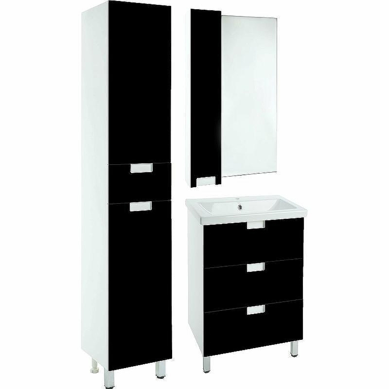 Тумба под раковину Bellezza Пегас 50 4630406140046 Черная Белая, купить, цена, заказать, магазин, доставка, скидка, промокод, купить, цена, заказать, магазин, доставка, скидка, промокод