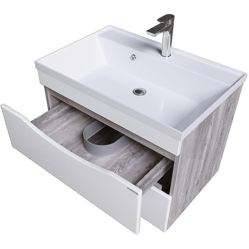 Тумба под раковину Grossman Талис 70 107011 подвесная Бетон пайн Белый глянец, купить, цена, заказать, магазин, доставка, скидка, промокод, купить, цена, заказать, магазин, доставка, скидка, промокод