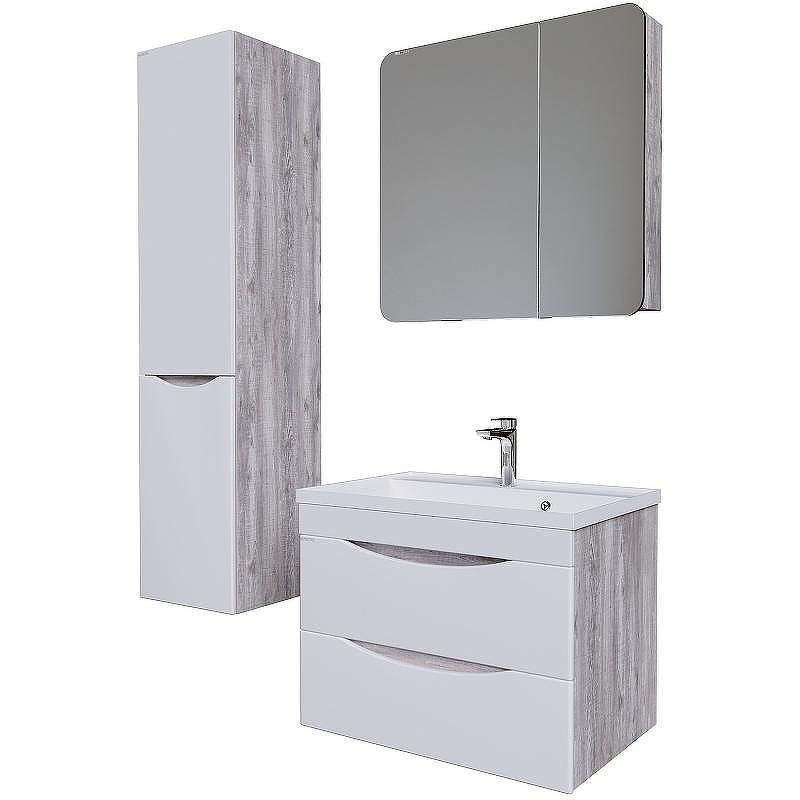 Тумба под раковину Grossman Талис 70 107011 подвесная Бетон пайн Белый глянец, купить, цена, заказать, магазин, доставка, скидка, промокод, купить, цена, заказать, магазин, доставка, скидка, промокод