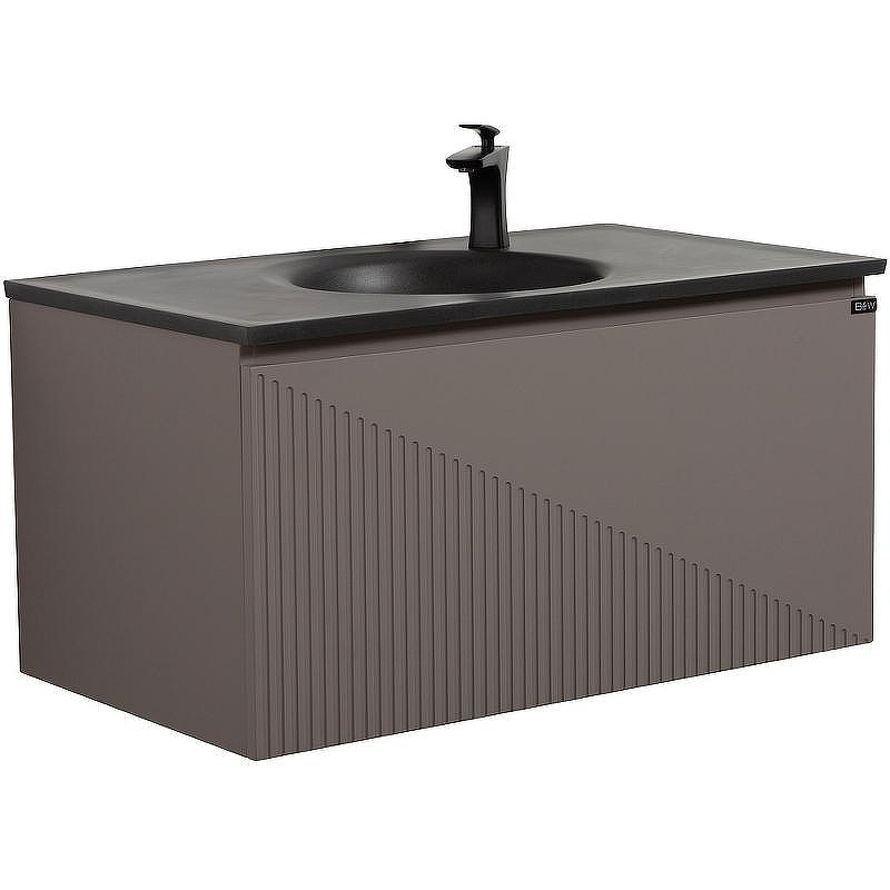 Тумба с раковиной Black&White Universe U918.900-3 90 9189003 подвесная Misty Grey, купить, цена, заказать, магазин, доставка, скидка, промокод, купить, цена, заказать, магазин, доставка, скидка, промокод