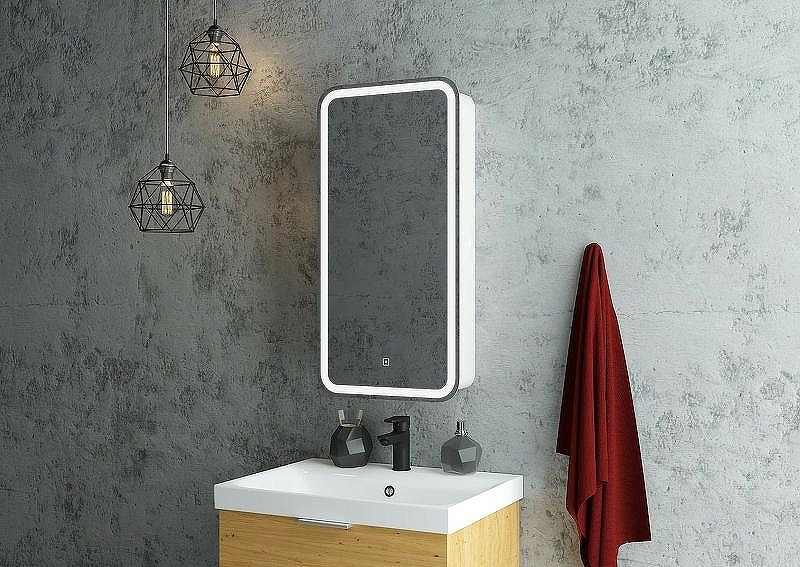 Зеркальный шкаф Континент Elliott LED 40 L МВК058 с подсветкой Белый, купить, цена, заказать, магазин, доставка, скидка, промокод, купить, цена, заказать, магазин, доставка, скидка, промокод