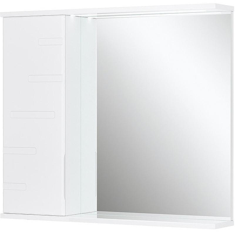 Зеркало со шкафом Volna Joli 80 L zsJOLI80.L-01 с подсветкой Белое, купить, цена, заказать, магазин, доставка, скидка, промокод, купить, цена, заказать, магазин, доставка, скидка, промокод