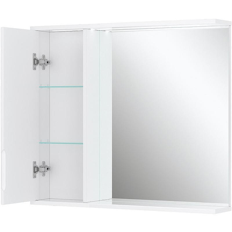 Зеркало со шкафом Volna Joli 80 L zsJOLI80.L-01 с подсветкой Белое, купить, цена, заказать, магазин, доставка, скидка, промокод, купить, цена, заказать, магазин, доставка, скидка, промокод