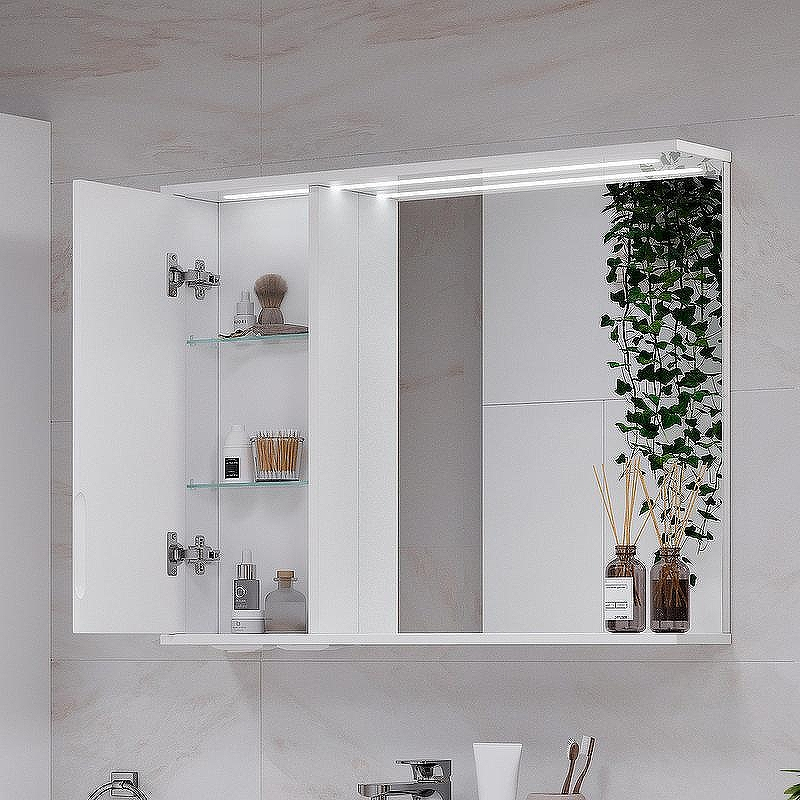 Зеркало со шкафом Volna Joli 80 L zsJOLI80.L-01 с подсветкой Белое, купить, цена, заказать, магазин, доставка, скидка, промокод, купить, цена, заказать, магазин, доставка, скидка, промокод
