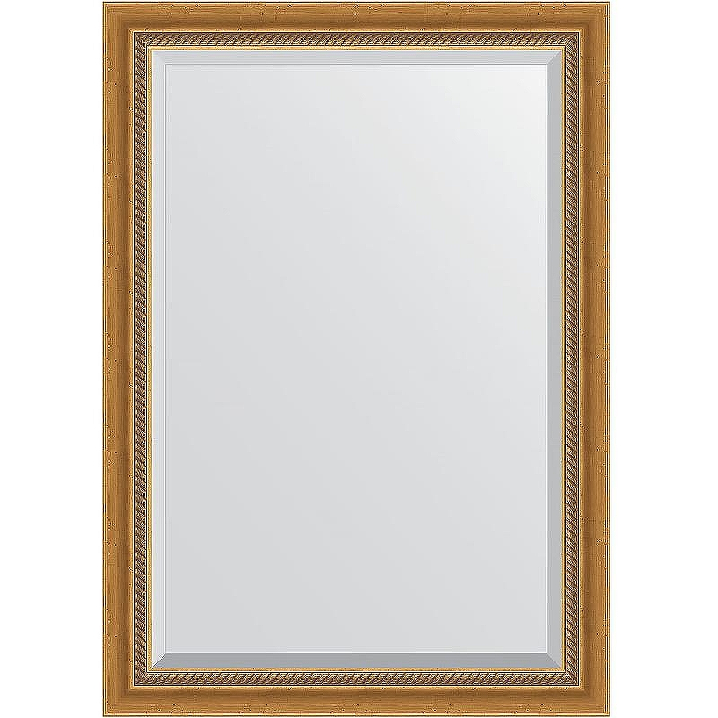 Зеркало Evoform Exclusive 103х73 BY 3457 с фацетом в багетной раме - Состаренное золото с плетением 70, купить, цена, заказать, магазин, доставка, скидка, промокод, купить, цена, заказать, магазин, доставка, скидка, промокод