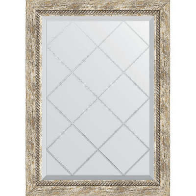 Зеркало Evoform Exclusive-G 86х63 BY 4091 с гравировкой в багетной раме - Прованс с плетением 70