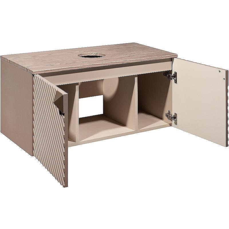 Тумба под раковину Runo Андорра 85 00-00002017 подвесная Кашемир серый Дуб какао, купить, цена, заказать, магазин, доставка, скидка, промокод, купить, цена, заказать, магазин, доставка, скидка, промокод