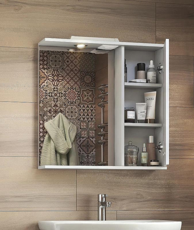 Зеркало со шкафом Vigo Diana 70 R z.DIA.70.R.El с подсветкой Белое, купить, цена, заказать, магазин, доставка, скидка, промокод, купить, цена, заказать, магазин, доставка, скидка, промокод