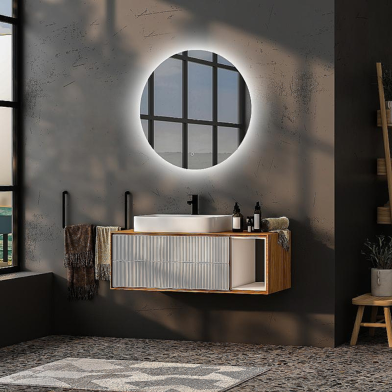 Зеркало Abber Mond 77 AG6202SL-0.77 с подсветкой с сенсорным выключателем и диммером, купить, цена, заказать, магазин, доставка, скидка, промокод, купить, цена, заказать, магазин, доставка, скидка, промокод