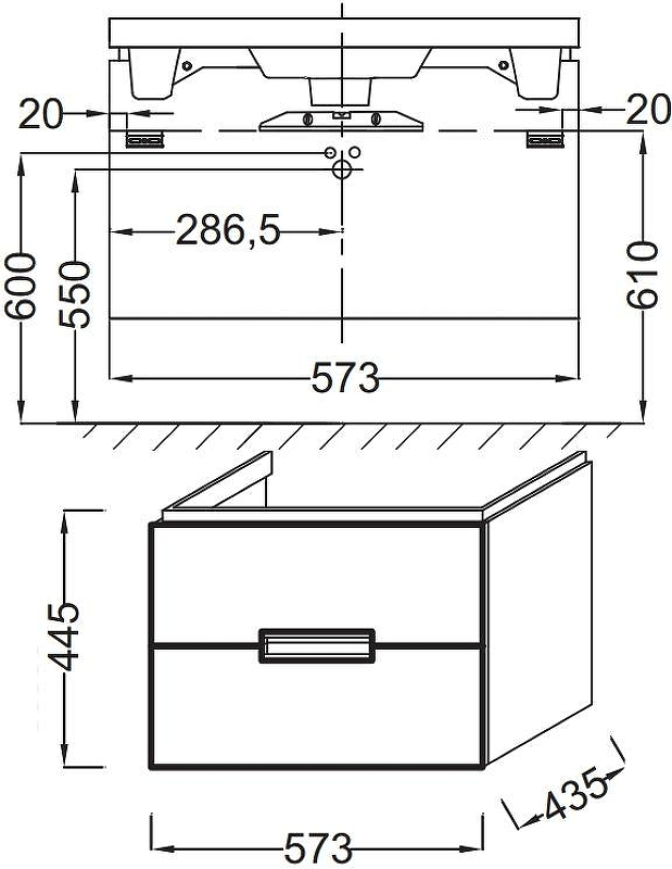 Тумба под раковину Jacob Delafon Reve 60 EB1134-G80 подвесная Светло-коричневая, купить, цена, заказать, магазин, доставка, скидка, промокод, купить, цена, заказать, магазин, доставка, скидка, промокод