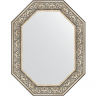 Зеркало Evoform Polygon 90х70 BY 7247 в багетной раме - Барокко серебро 106, купить, цена, заказать, магазин, доставка, скидка, промокод, купить, цена, заказать, магазин, доставка, скидка, промокод