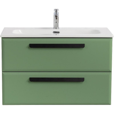 Тумба под раковину Cezares Eco-Cer-N 80 ECO-CER-N-800-2C-SO-PS-P подвесная Фисташковый Софт без ручек