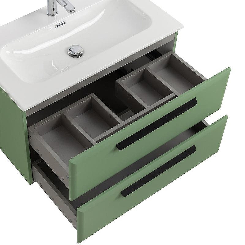 Тумба под раковину Cezares Eco-Cer-N 80 ECO-CER-N-800-2C-SO-PS-P подвесная Фисташковый Софт без ручек, купить, цена, заказать, магазин, доставка, скидка, промокод, купить, цена, заказать, магазин, доставка, скидка, промокод