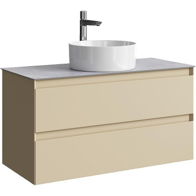 Тумба под раковину Aqwella Geometria 100 GE01102MD подвесная Морская дюна