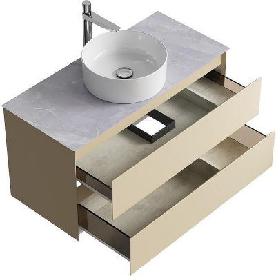Тумба под раковину Aqwella Geometria 100 GE01102MD подвесная Морская дюна