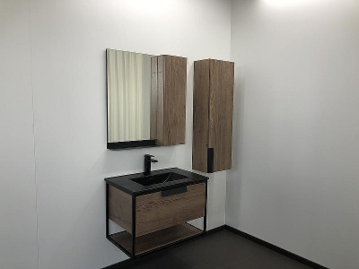 Тумба с раковиной Comforty Бонн 75 00-00001936 подвесная Дуб темный