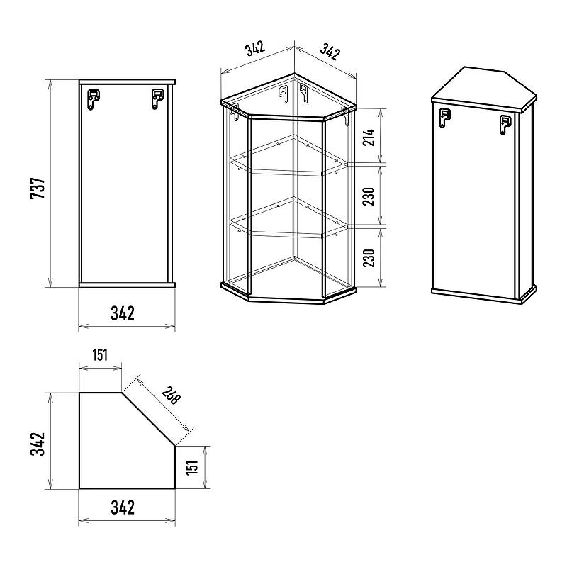 Зеркальный шкаф Misty Лилия 34 Э-Лил08034-014бф угловой Белый, купить, цена, заказать, магазин, доставка, скидка, промокод, купить, цена, заказать, магазин, доставка, скидка, промокод
