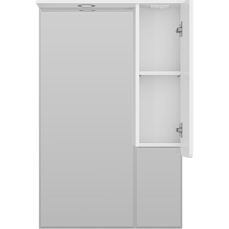 Зеркало со шкафом Misty Чегет 65 R П-Чег-02065-01П с подсветкой Белое глянцевое, купить, цена, заказать, магазин, доставка, скидка, промокод, купить, цена, заказать, магазин, доставка, скидка, промокод