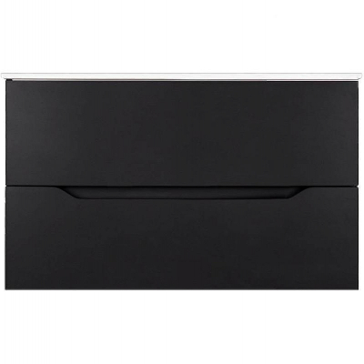 Тумба с раковиной Orange Li-100Tub+Ra подвесная Черная матовая