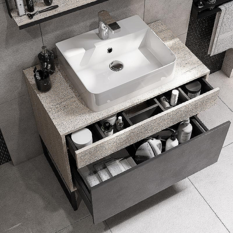 Тумба под раковину Aquaton Лофт Урбан 80 1A247601LQX60 подвесная Cерый графит Дуб орегон, купить, цена, заказать, магазин, доставка, скидка, промокод, купить, цена, заказать, магазин, доставка, скидка, промокод