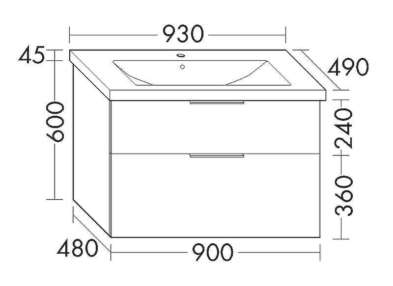 Тумба с раковиной Burgbad Eqio 93 SEYQ093F2010C001*1 подвесная Серый глянец, купить, цена, заказать, магазин, доставка, скидка, промокод, купить, цена, заказать, магазин, доставка, скидка, промокод