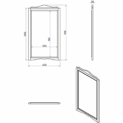 Зеркало TW Veronica Nuovo 63 VER1163-B Bianco