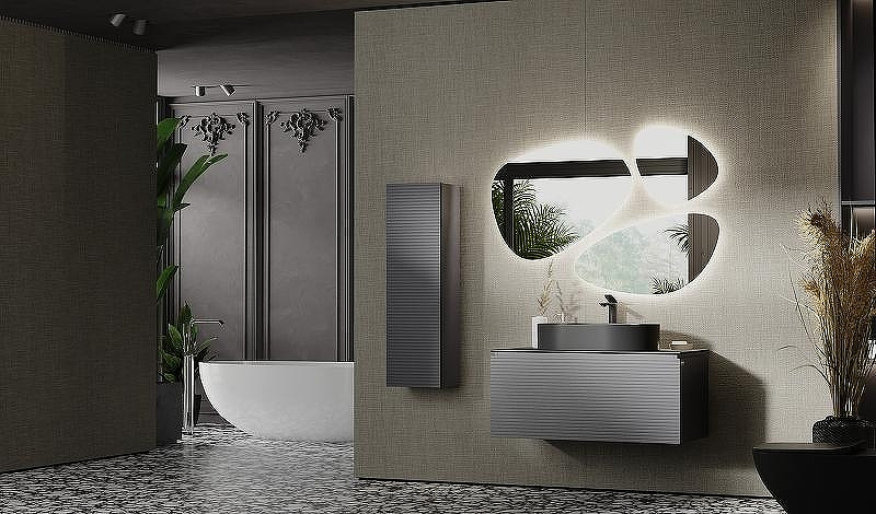 Тумба под раковину Jorno Stone 100 Stn.01.100/P/A/JR подвесная Антрацит, купить, цена, заказать, магазин, доставка, скидка, промокод, купить, цена, заказать, магазин, доставка, скидка, промокод