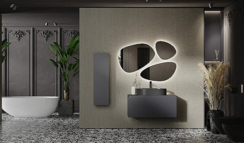 Тумба под раковину Jorno Stone 100 Stn.01.100/P/A/JR подвесная Антрацит, купить, цена, заказать, магазин, доставка, скидка, промокод, купить, цена, заказать, магазин, доставка, скидка, промокод