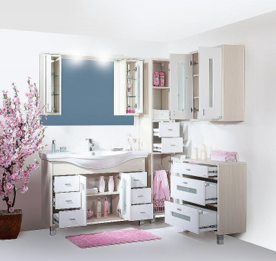 Подвесной шкаф Бриклаер Бали 60 4627125412165 Светлая лиственница Белый глянцевый