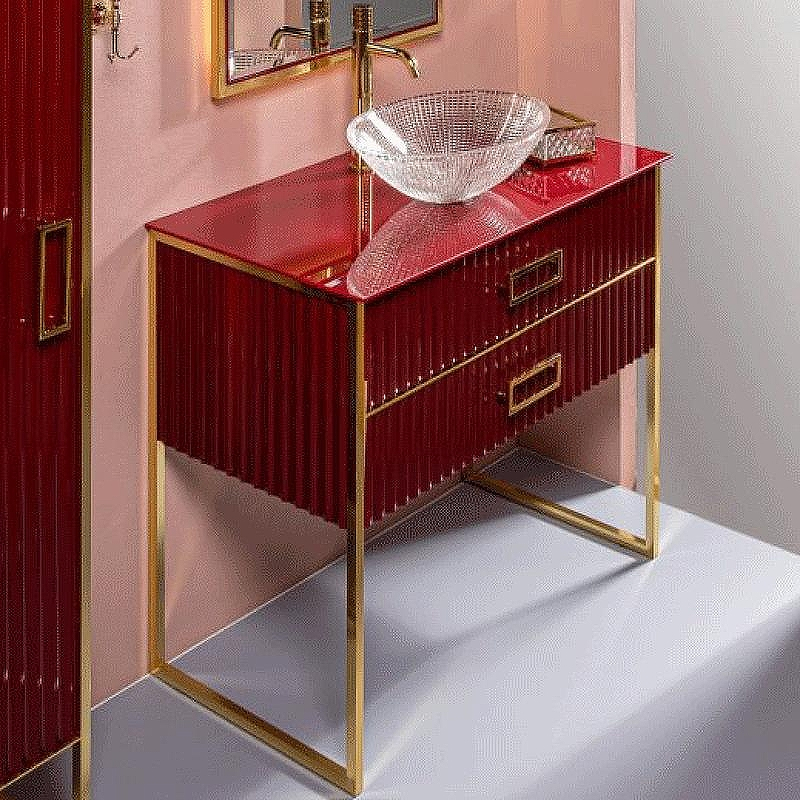 Тумба под раковину Boheme Armadi Art Monaco 100 867-100-RG Бордо глянец Золото, купить, цена, заказать, магазин, доставка, скидка, промокод, купить, цена, заказать, магазин, доставка, скидка, промокод