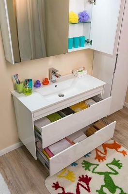 Тумба под раковину Aquanet Тулон 100 183396 подвесная Белая